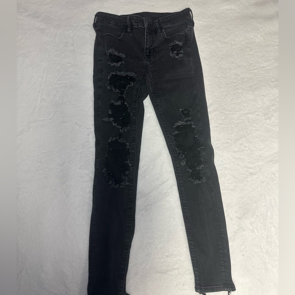 *American Eagle* Distressed Black Jeans for Women